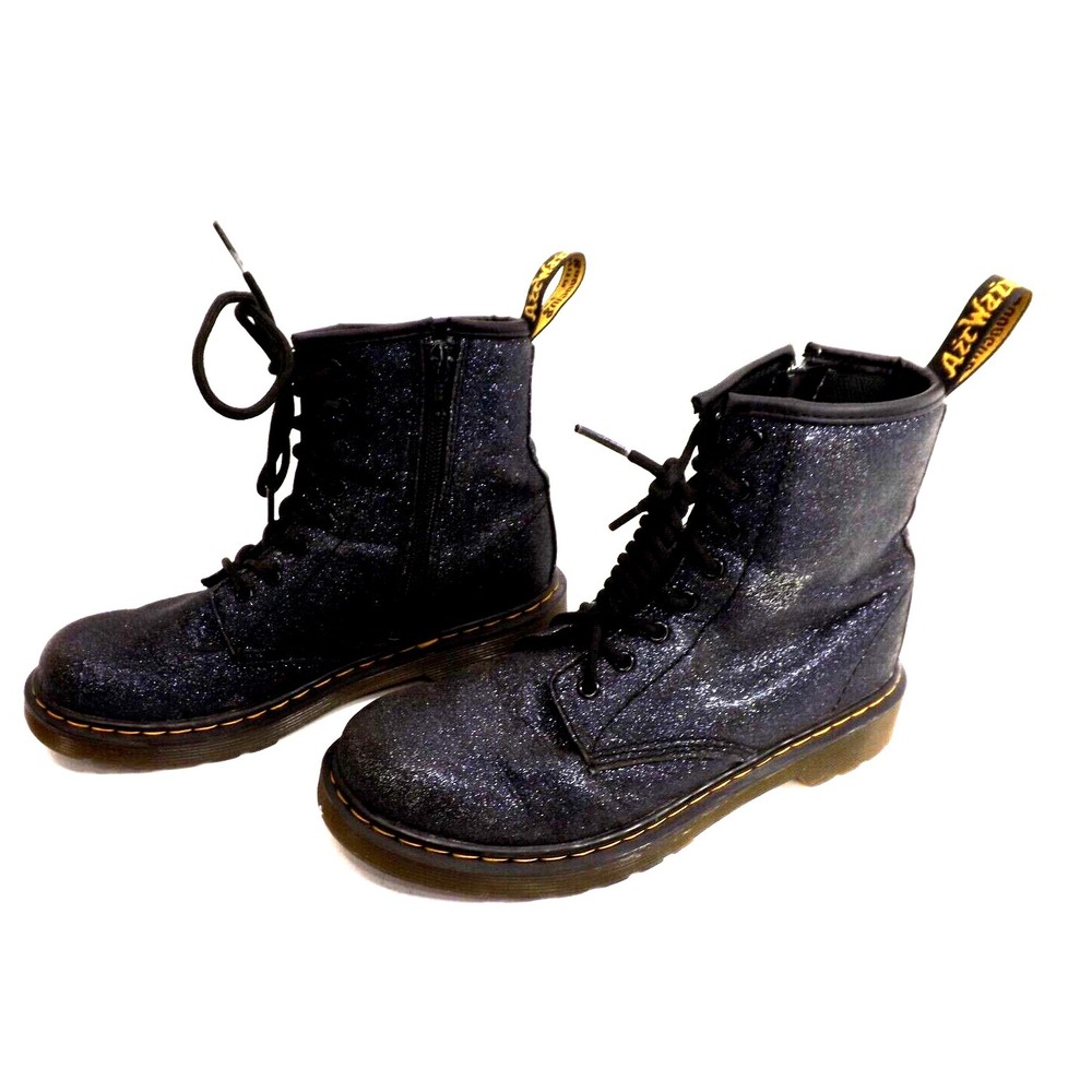 Dr. Martens Delaney Glitter Silver over Purple/Blue glitter boots -Ladies Size 5 - Picture 2 of 16